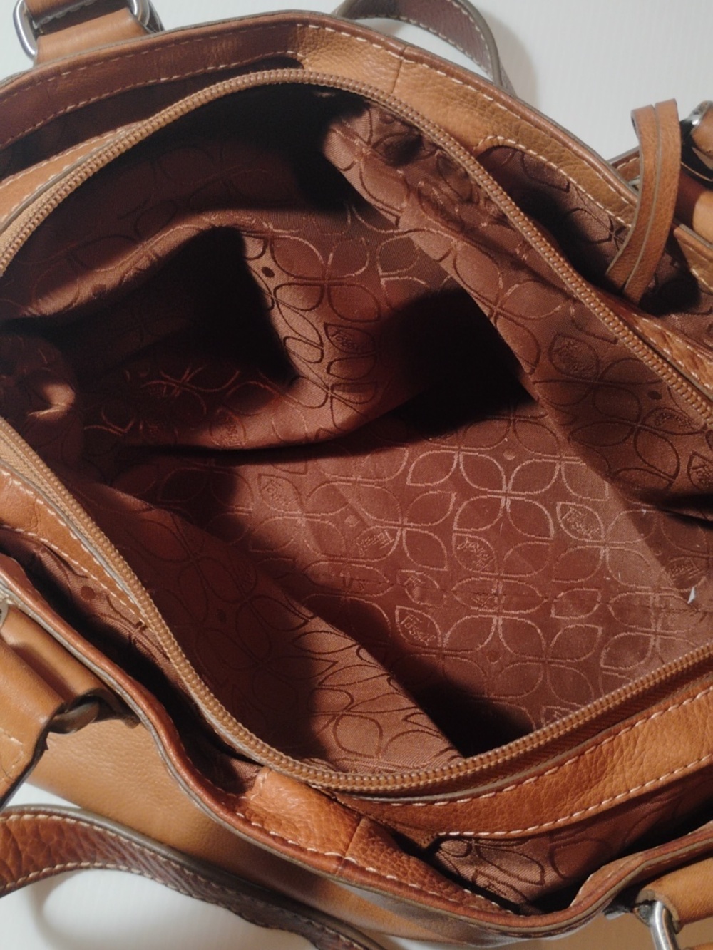 Fossil Vintage Cognac Leather Hobo With Wallet 2 Pieces For One Price - Picture 8 of 11